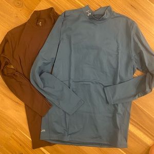 2 Men’s ColdGear Under Armour mock turtlenecks